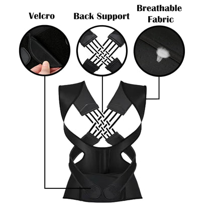 Adjustable Back Posture Corrector Belt Women Men