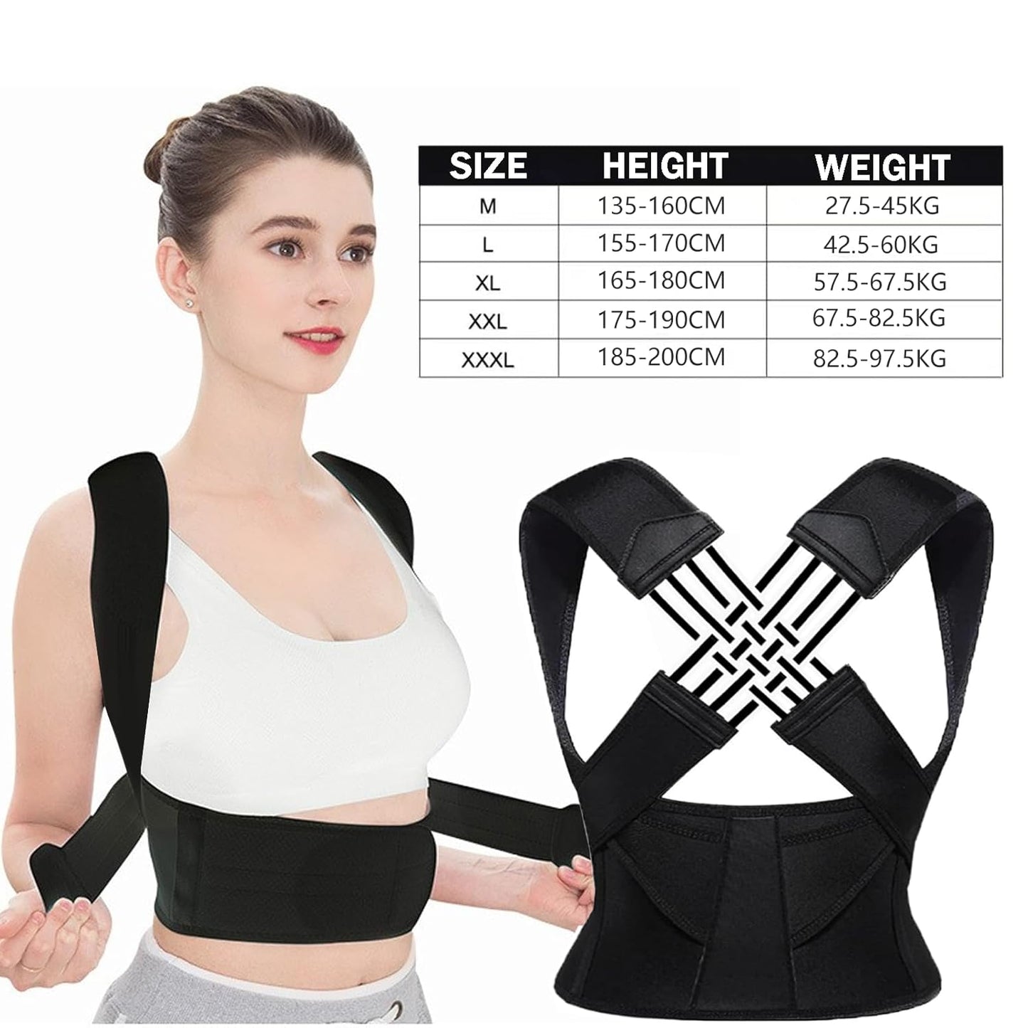 Adjustable Back Posture Corrector Belt Women Men